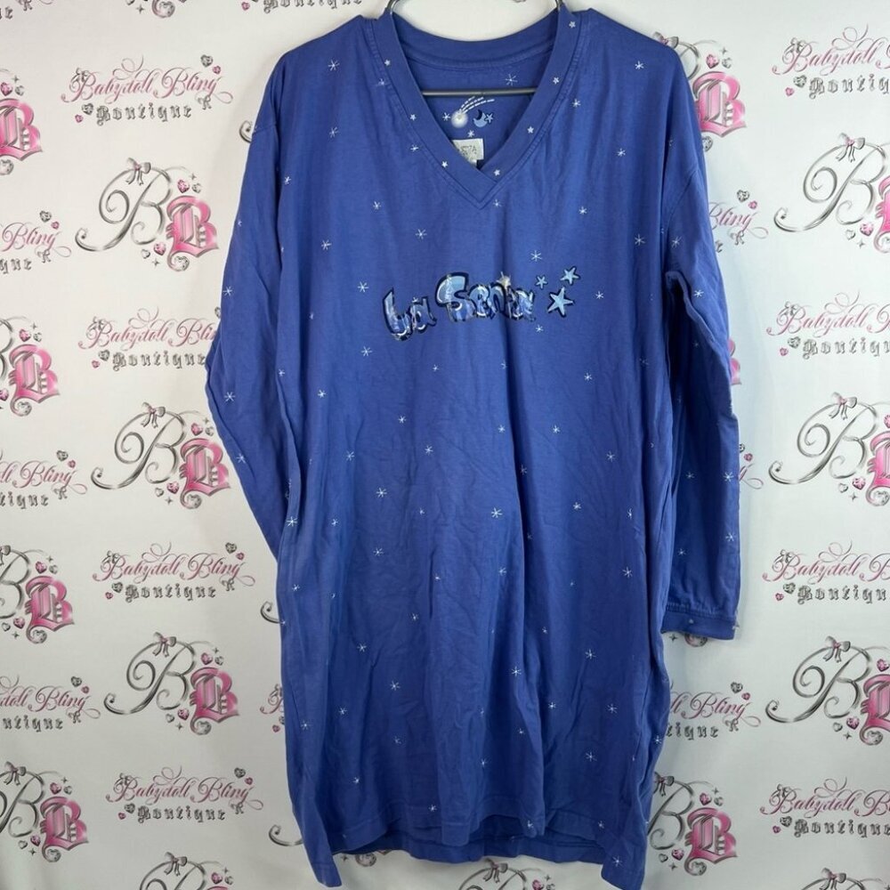 La SENZA pj dress stars graffiti art style stars ⭐️Blue Top  Celestial Design